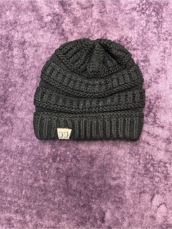 CHANEL Other - CHANEL Black Knit Cable Beanie for Kids